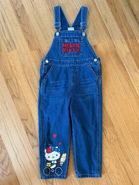 Hello Kitty Girls' Blue Denim Overalls size 4t